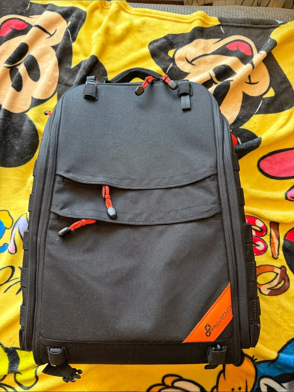 Equilibrium Urban Survival Gear Black/orange Backpack, lots of compartments, new